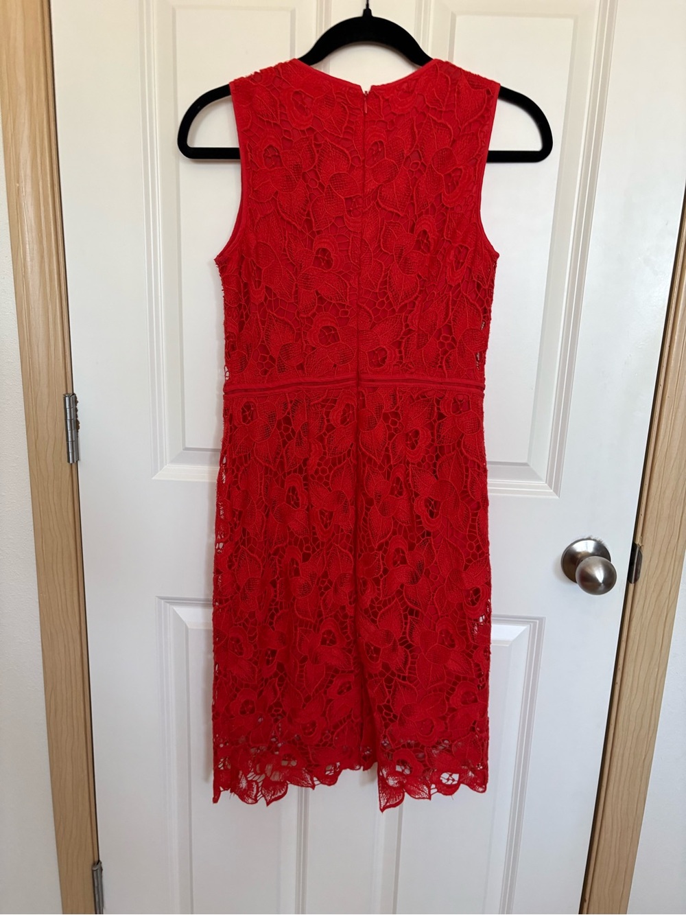 Ann Taylor Red Floral Lace Midi Dress - Picture 2 of 12